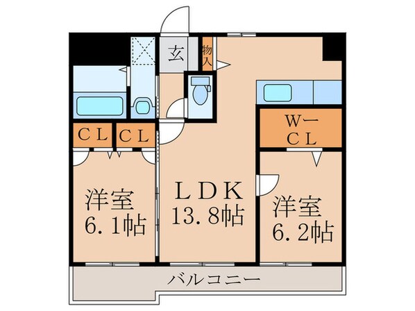 カーサ宮ノ前Ⅱの物件間取画像